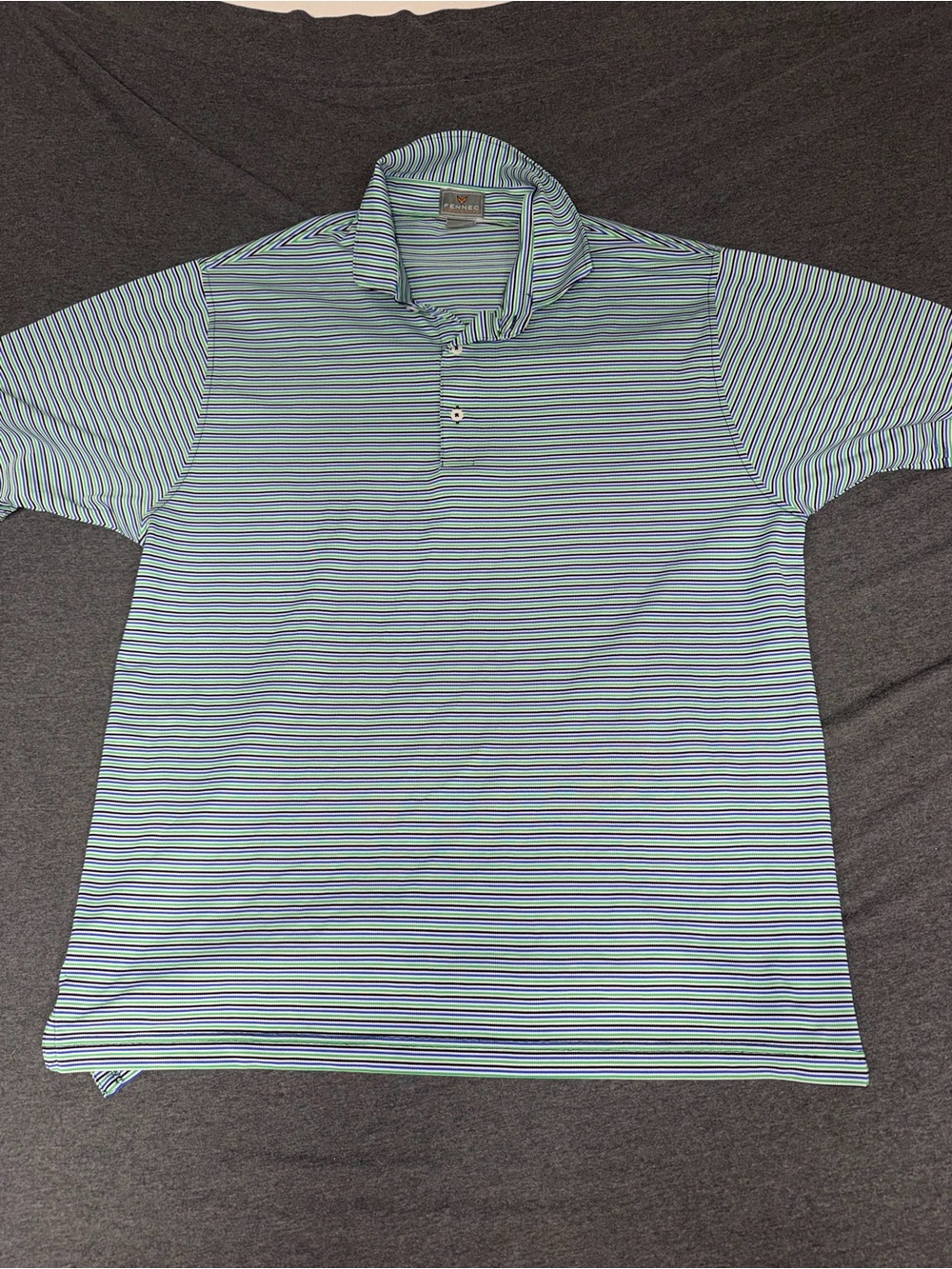 Collared Striped Polo Shirt - Light Blue by Fennec